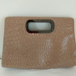 New York & Co Champagne Clutch Excellent Condition